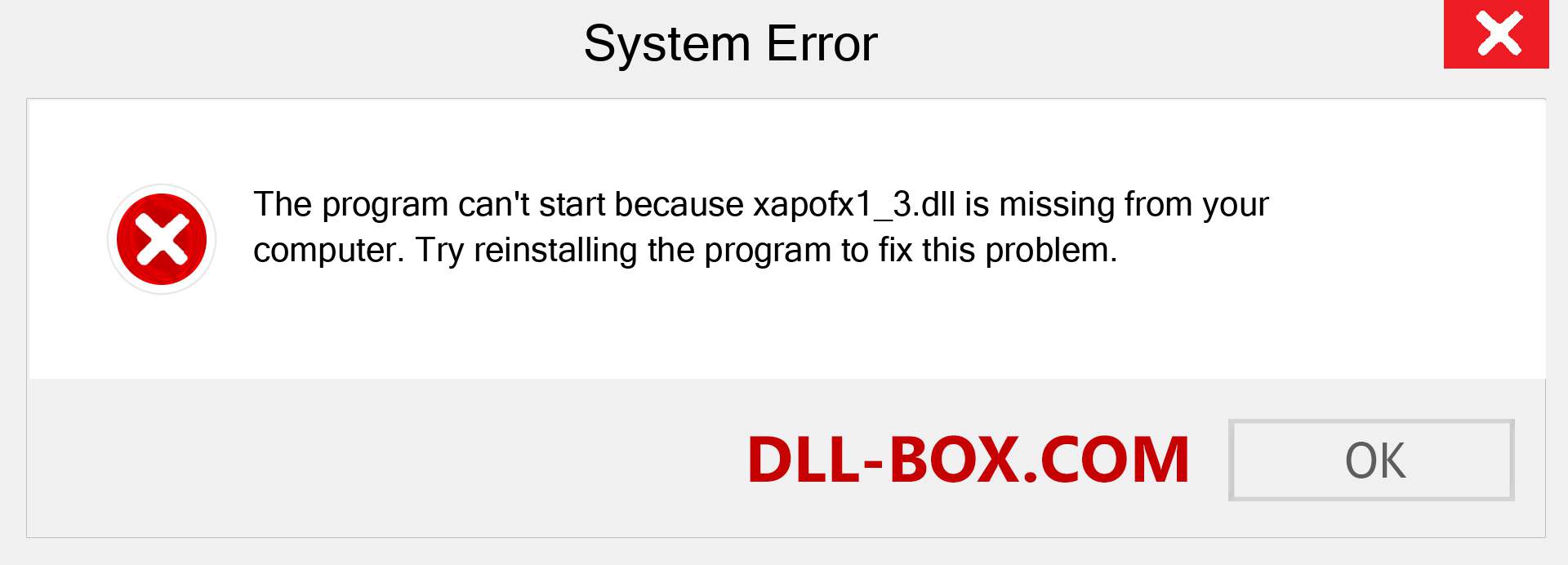 xapofx1_3.dll file is missing?. Download for Windows 7, 8, 10 - Fix  xapofx1_3 dll Missing Error on Windows, photos, images
